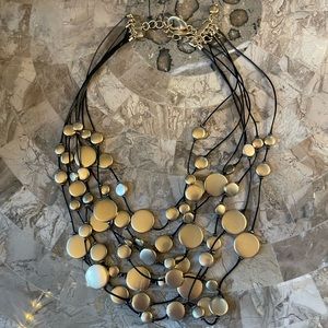 Chico’s New with Tag 7 Strand Gold Disc Necklace